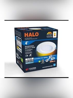 HALO 4” Ultra-Slim LED Recessed Downlight White New In Box Dimmable